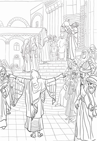 Presentation Of Jesus In Temple Coloring Page